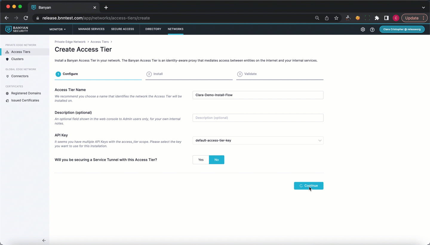 Access Tier Install Flow image