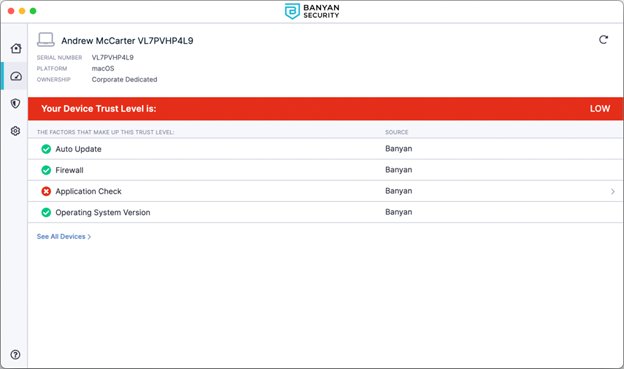 Device Trust Level Screenshot